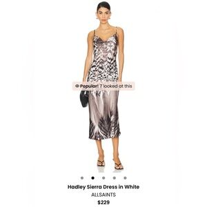 ALLSAINTS- Printed Hadley slip dress, cowl neck, sexy body skimming,size 2 NWT💃